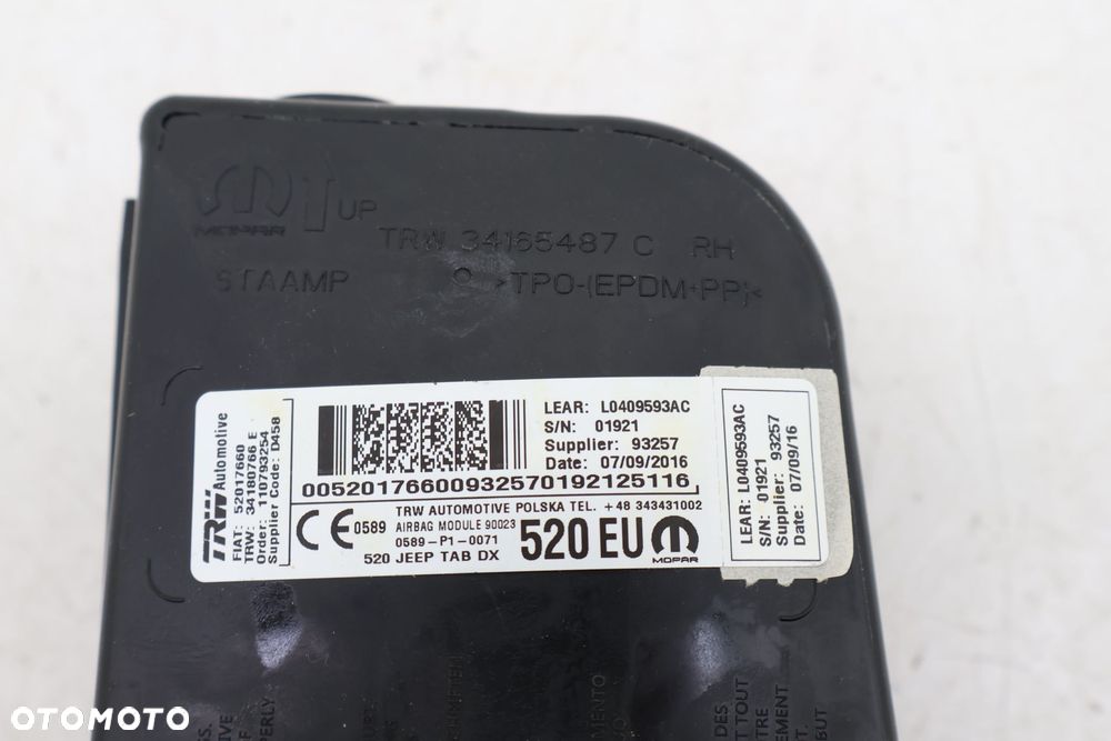 JEEP RENEGADE AIRBAG FOTELA PRAWY 52017660 - 4