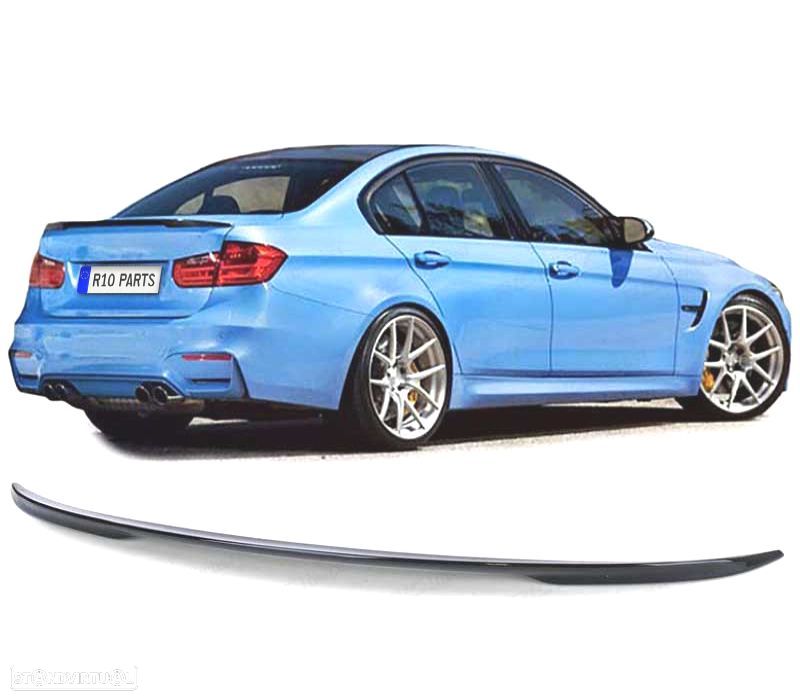 AILERON LIP SPOILER TRASEIRO BMW F30 LOOK M PERFORMANCE PRETO BRILHANTE - 3