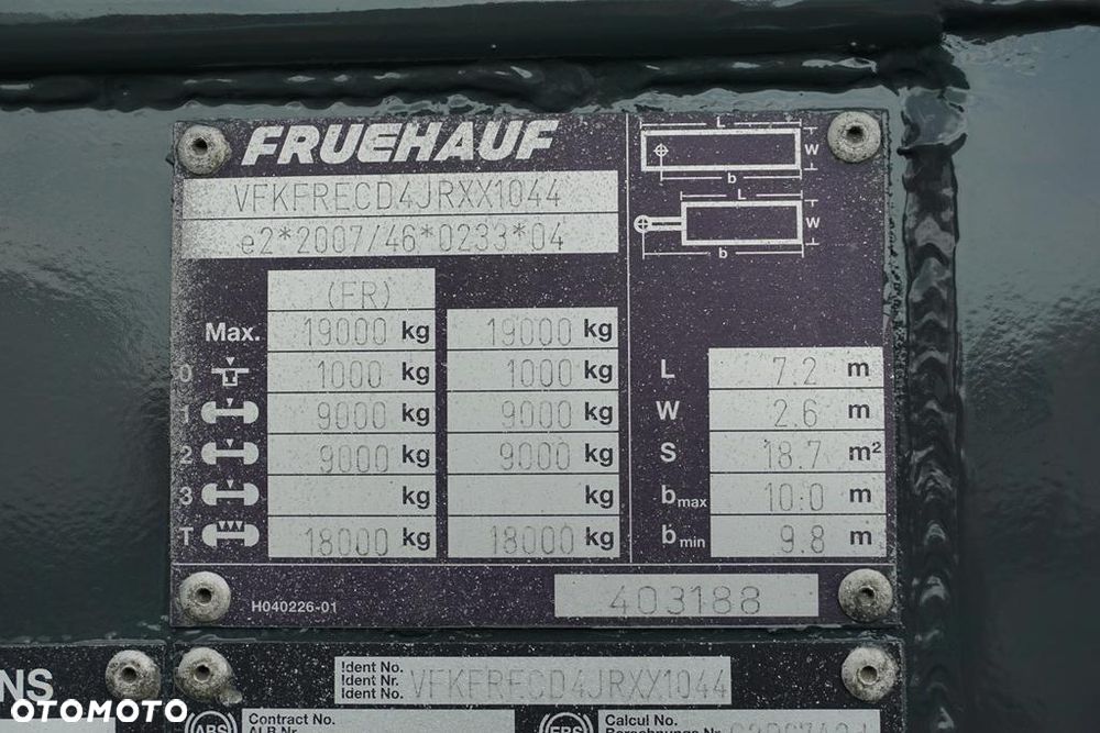 Fruehauf TANDEM / PLATFORMA / DŁ. 7,3 M - 11