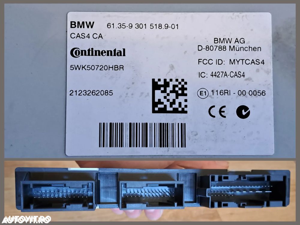 Kit set pornire BMW X5 X6 E70+LCI E71 calculator motor unitate CAS 4 cheie originala - 7