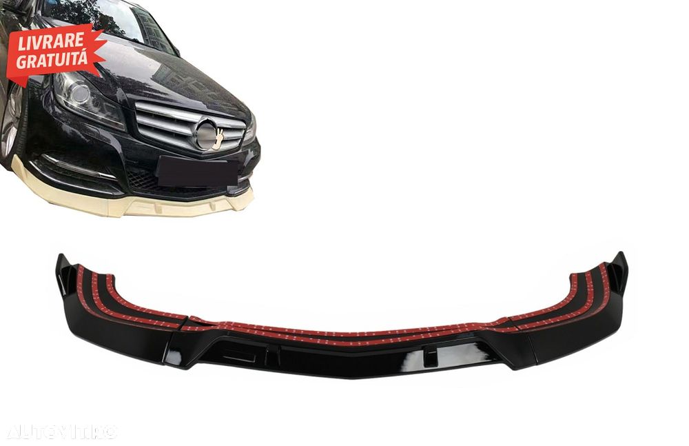 Prelungire Bara Fata Mercedes C-Class W204 S204 C204 Facelift (2011-2015) Negru Lu- livrare gratuita - 10