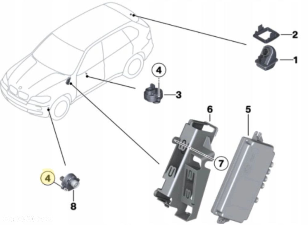 KAMERA ZDERZAKA PRZOD LEWA przednia boczna BMW 5 F10 F11 F06 F12 F01 F02 - 3