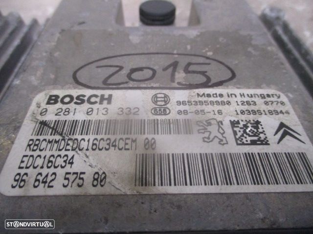 Centralina 9664257580  0281013332  9663798480   CITROEN C4 2008 1.6HDI 90CV 5P CINZA BOSCH - 5