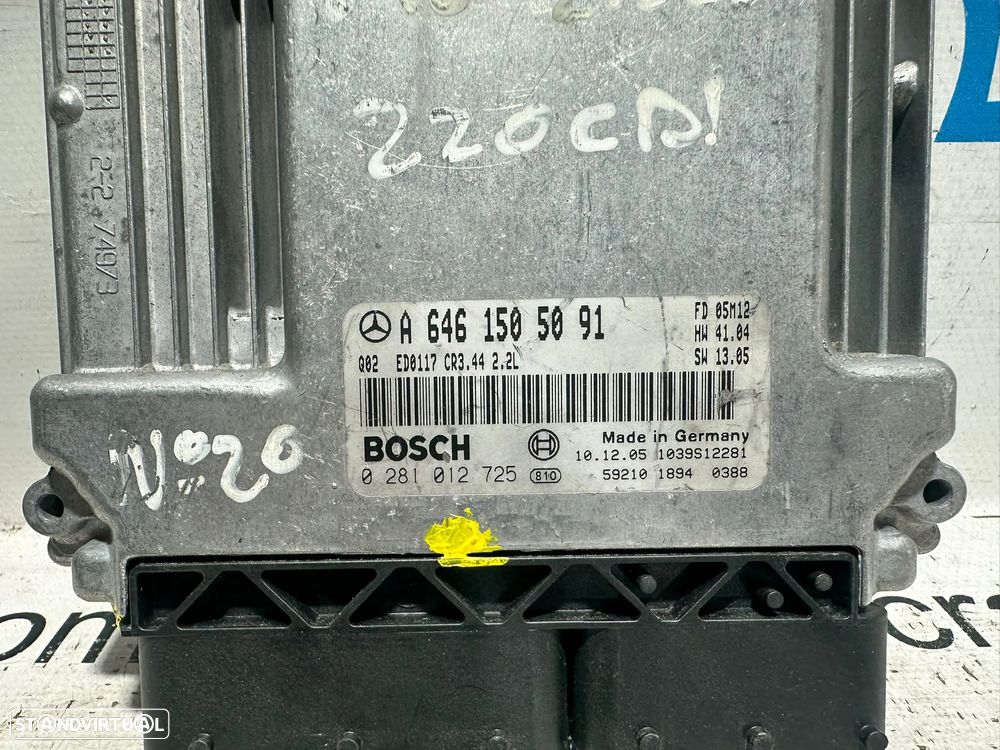 .Centralina Motor Bosch Mercedes Benz 2.2 CDi 646 A6461505091 0281012725 CR3.44 ED0117 - 1