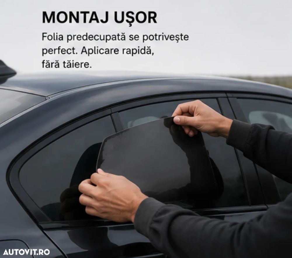 Folie Auto Predecupată Digital, de Plotter, pentru Masina Ta, Premium, VLT 5%, Protectie UV 99% - Kit Complet DIY Lunetă și Laterale Spate - 4