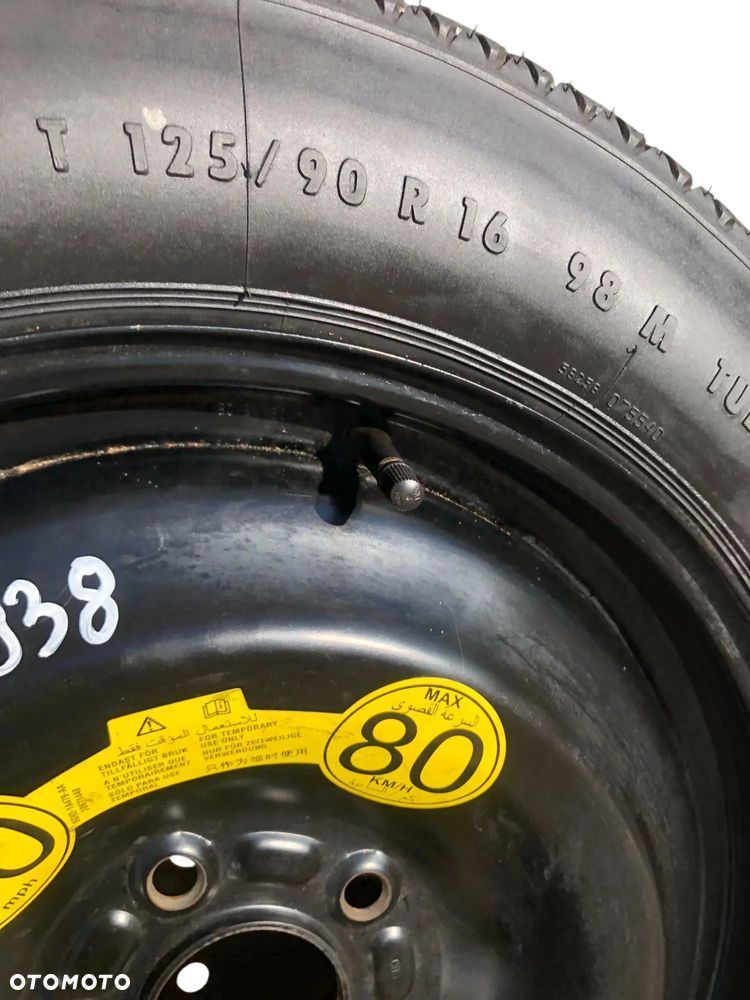 3938. koło zapasowe dojazdowe 125/90 r16 et: 30 5x108 63,4 mm ford c-max volvo - 8