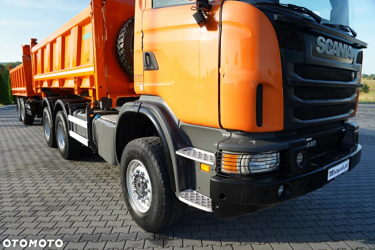 Scania G 440 / 6x6 / ZESTAW / WYWROTKA TRZY-STRONNA / 2X HYDROBURTA /PRZYCZEPA MEILLER / MANUAL - 14