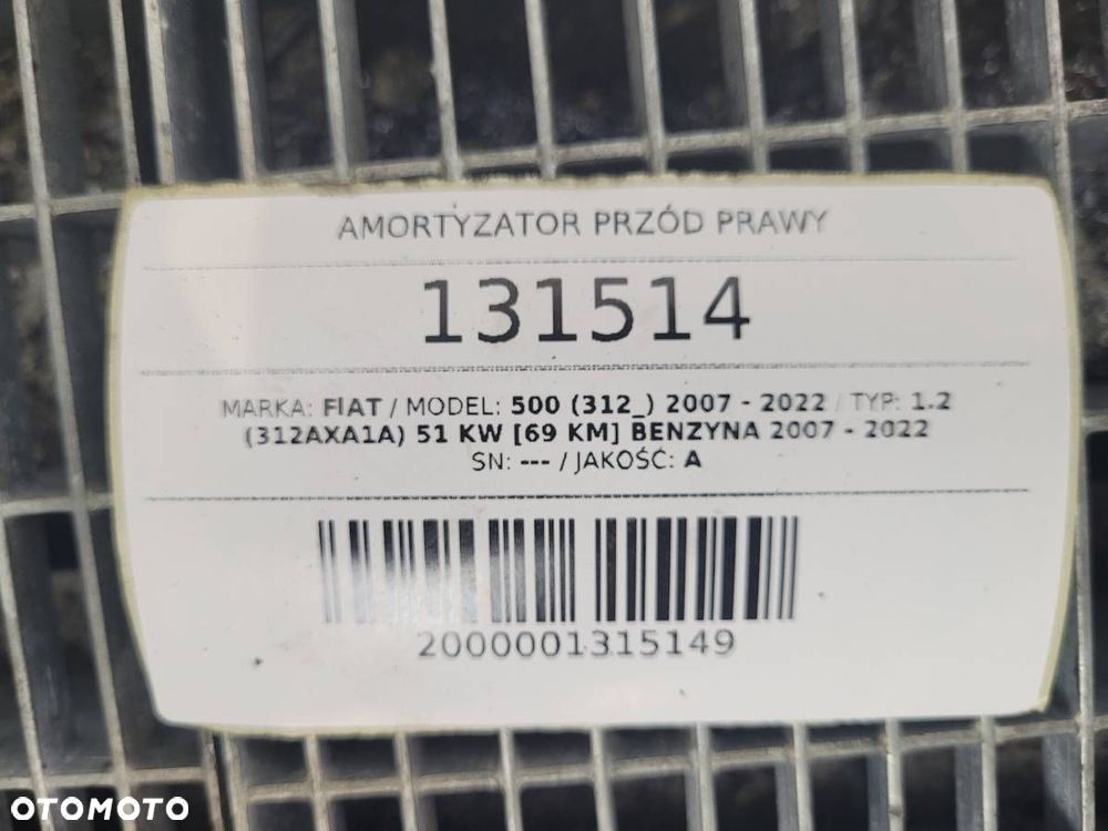 MCPHERSON ZWROTNICA AMORTYZATOR PRZÓD PRAWY FIAT 500 1.2 BENZYNA - 12