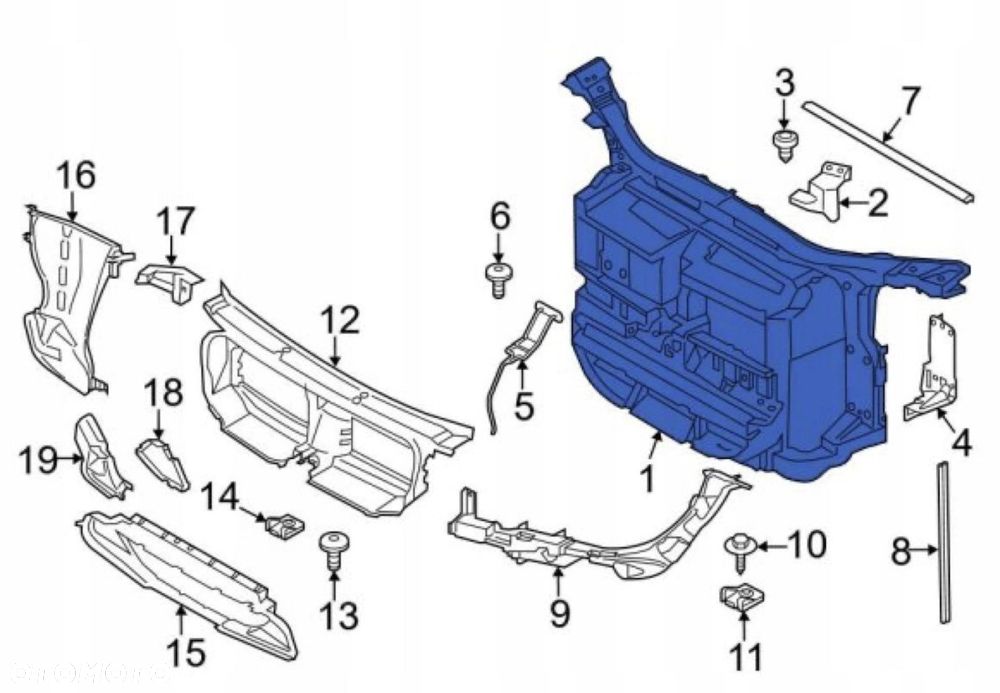 KPL pas przedni wlot powietrza kierownica okular lampy BMW X1 E84 2009-2015 - 7