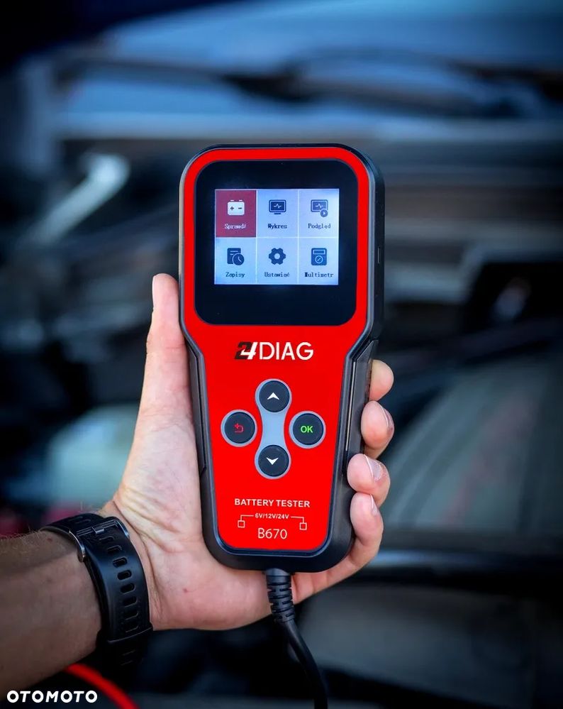 TESTER DO AKUMULATORÓW BATERII 6V 12V 24V 2-300AH 24DIAG B670 - 2