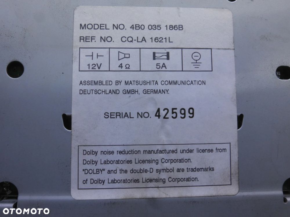 RADIO AUDI A6 C5 4B0035186B RADIO FABRYCZNE - 5