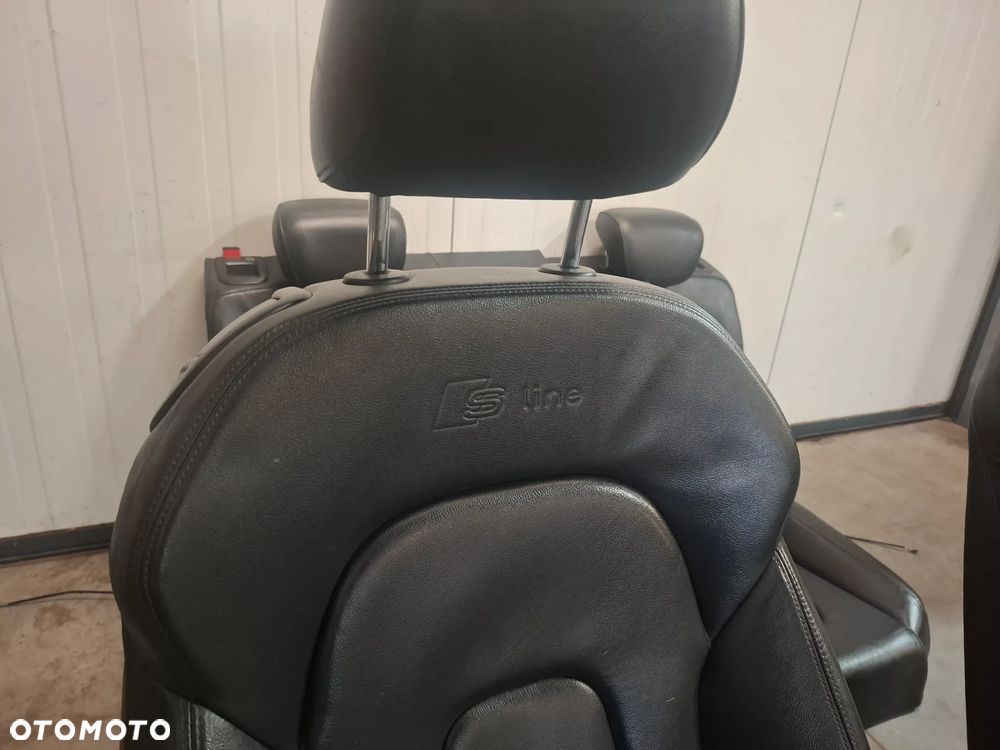 Fotele komplet Audi A5 Coupe 8T grzane czarne S-line + podłokietnik - 6