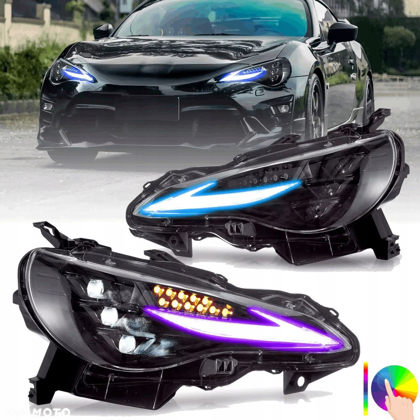 Reflektory Lampy kpl Full Led Neon Tuning RGB Toyota GT86 Gt-86 Frz Brz - 1