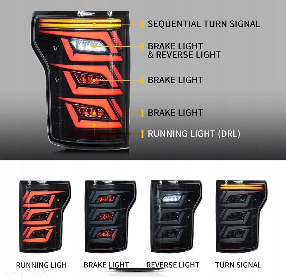 Lampy tyl kpl Vland Led Neon Diody Tuning Smoke Ford F150 F-150 XIII mk 13 - 7