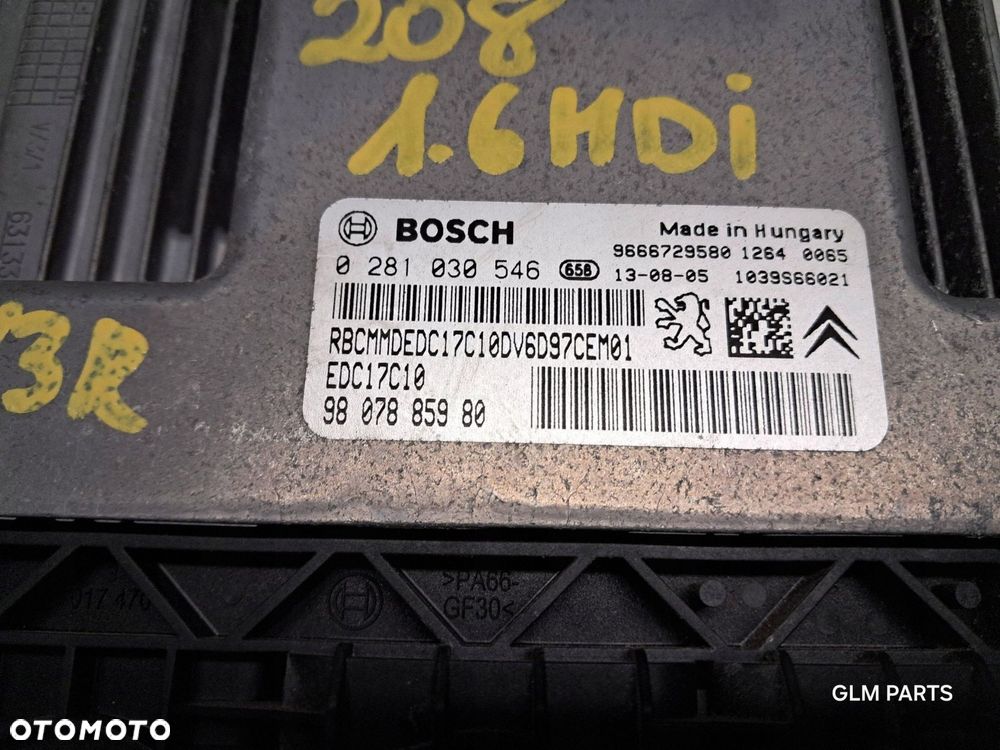 peugeot 208 1.6 hdi zestaw startowy komputer bsi oraz kluczyk ze stacyjką - 3