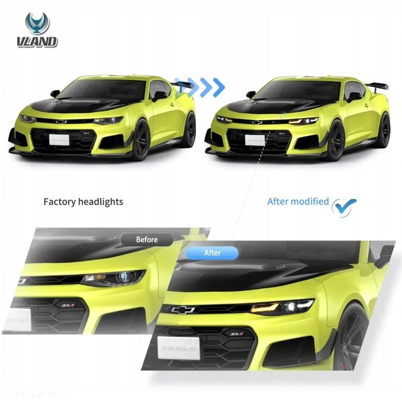 Reflektor Lampa kpl Vland Led Neon Tuning Chevrolet Camaro VI 6 2019- Lift - 7