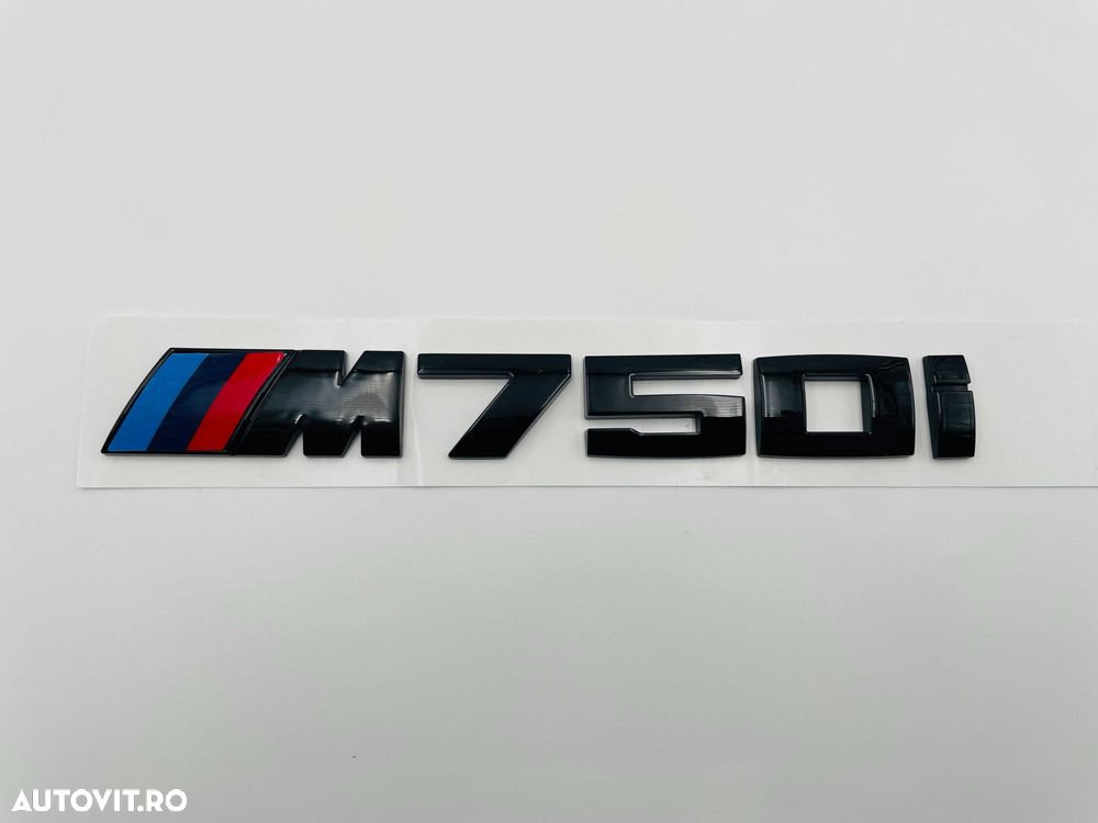 Emblema compatibila BMW M750i negru - 1