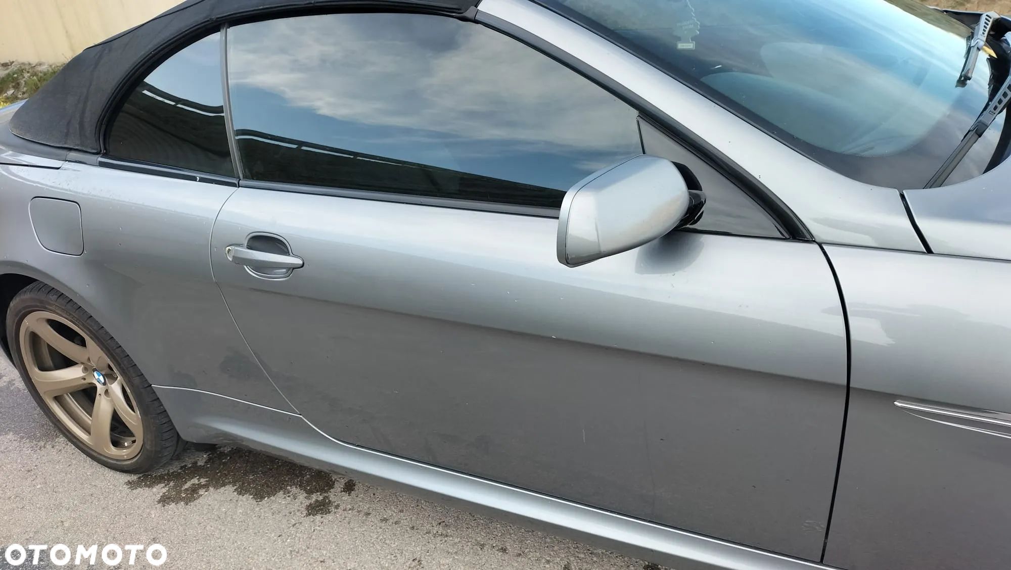 DRZWI PRAWE KOMPLETNE LUSTERKO 3 PIN FOTOCHROM SKŁADANE SHADOW LINE SHADOWLINE SPACEGRAU METALLIC / SILBERGRAU A52 A52/7 ORYGINALNY LAKIER BMW E63 E64 LCI LIFT - 1