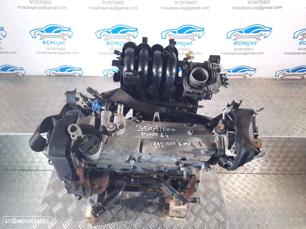 MOTOR COMPLETO 1.4i 8V 77CV 350A1000 350A1.000 FIAT GRAND PUNTO 199 EVO DOBLO IDEA PANDA FIORINO LANCIA YPSILON Y MOTOR ARRANQUE ALTERNADOR BIMASSA COMPRESSOR BOMBA DIRECAO TURBO INJETOR - 5