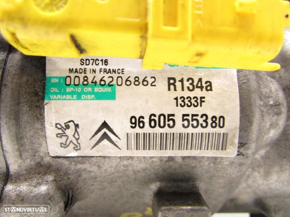 COMPRESSOR AR CONDICIONADO PEUGEOT 407 SW 2009 -9660555380 - 8