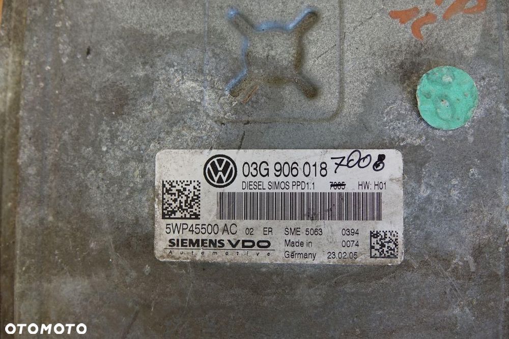 STEROWNIK SILNIKA ECU KOMPUTER VOLKSWAGEN PASSAT B6 2.0 TDI 03G906018 - 3