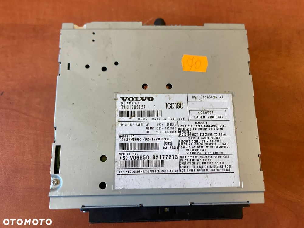 Radioodtwarzacz  radio z nawigacją Volvo C30 S40 V50 C70 31285826AA - 1
