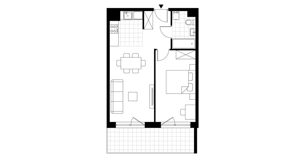 2-pokojowe mieszkanie 43m2 + balkon - Pełny obrazek: 3/23