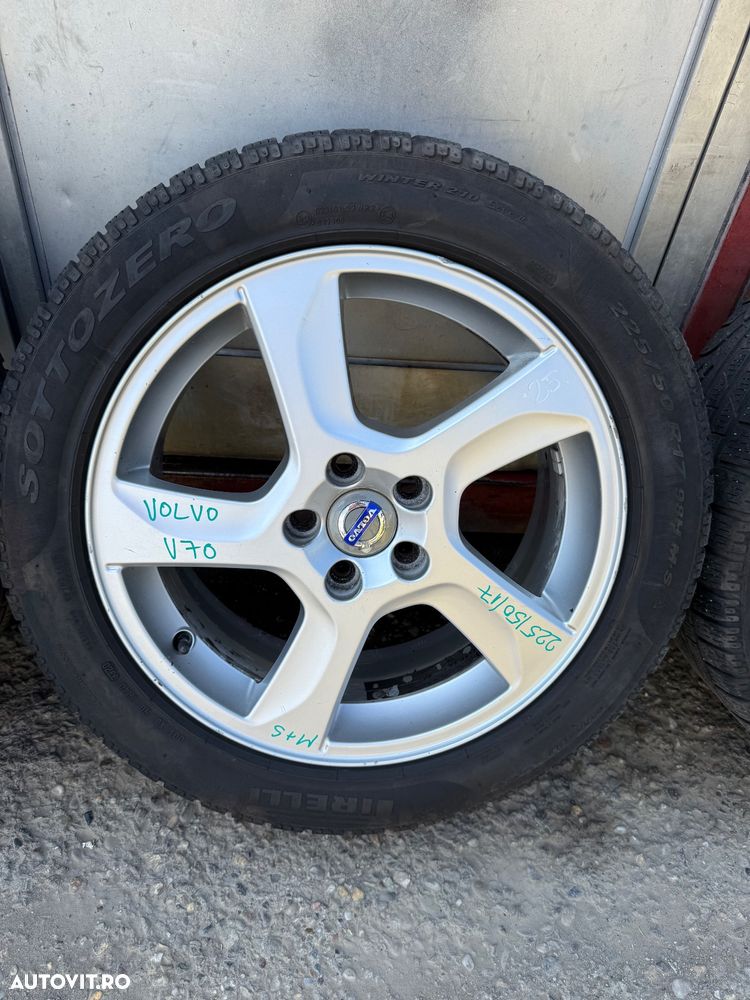 Jante aliaj VOLVO V70 an 2009-2016 cu cauciucuri iarna 225/50R17 uzura 70% - 2