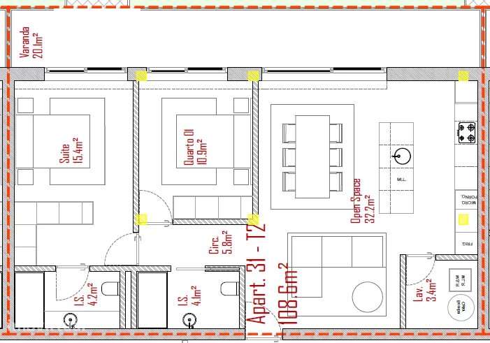 Apartamento T2 no Último Piso com Varanda Panorâmica de 20 m² sobre a - Grande imagem: 3/10