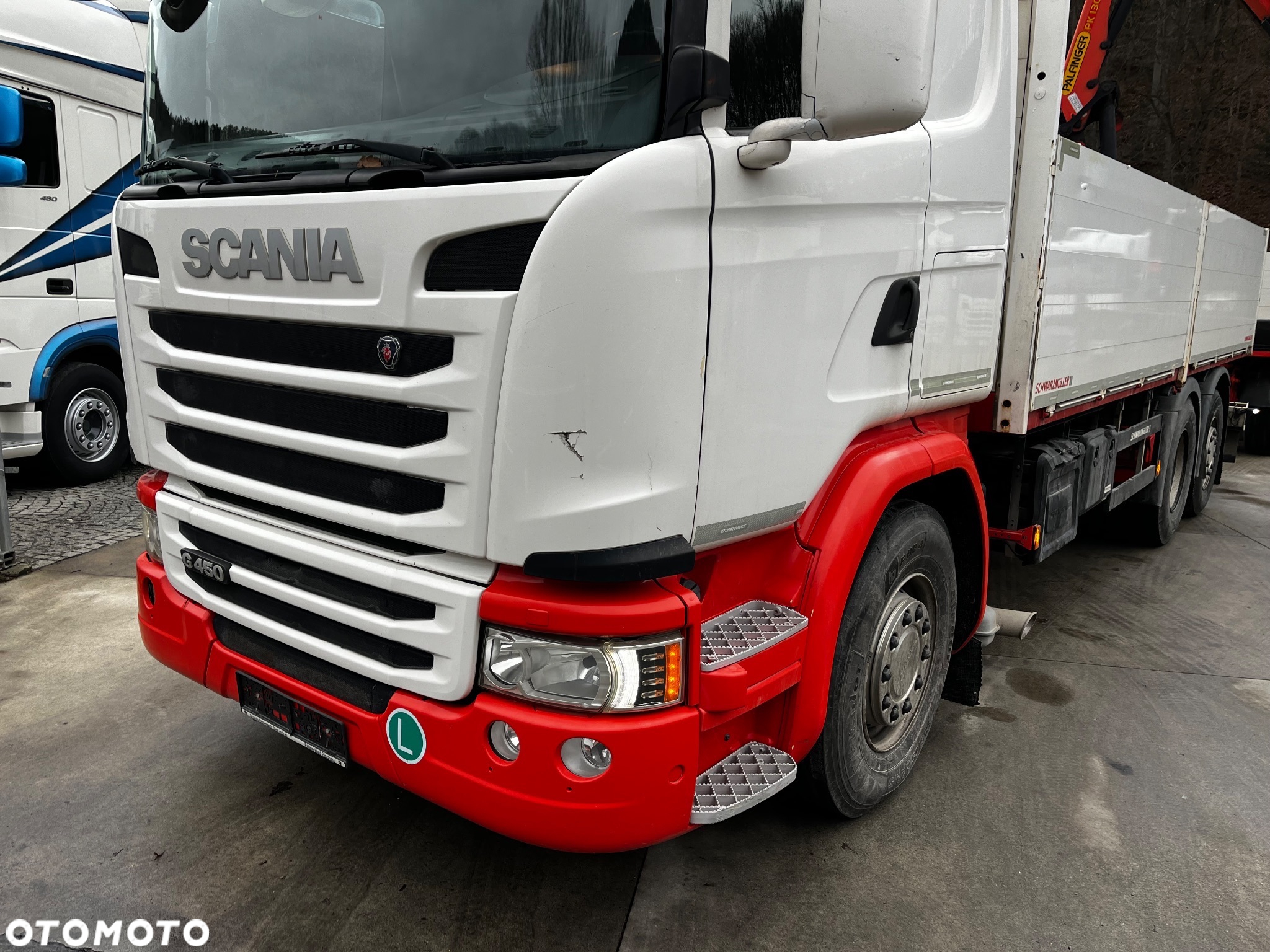 Scania R450 // 2014 // HDS Palfinger 13002 // 6x4 oś skrętna+podnoszona // Przyczepa Schwarzmuller // - 29