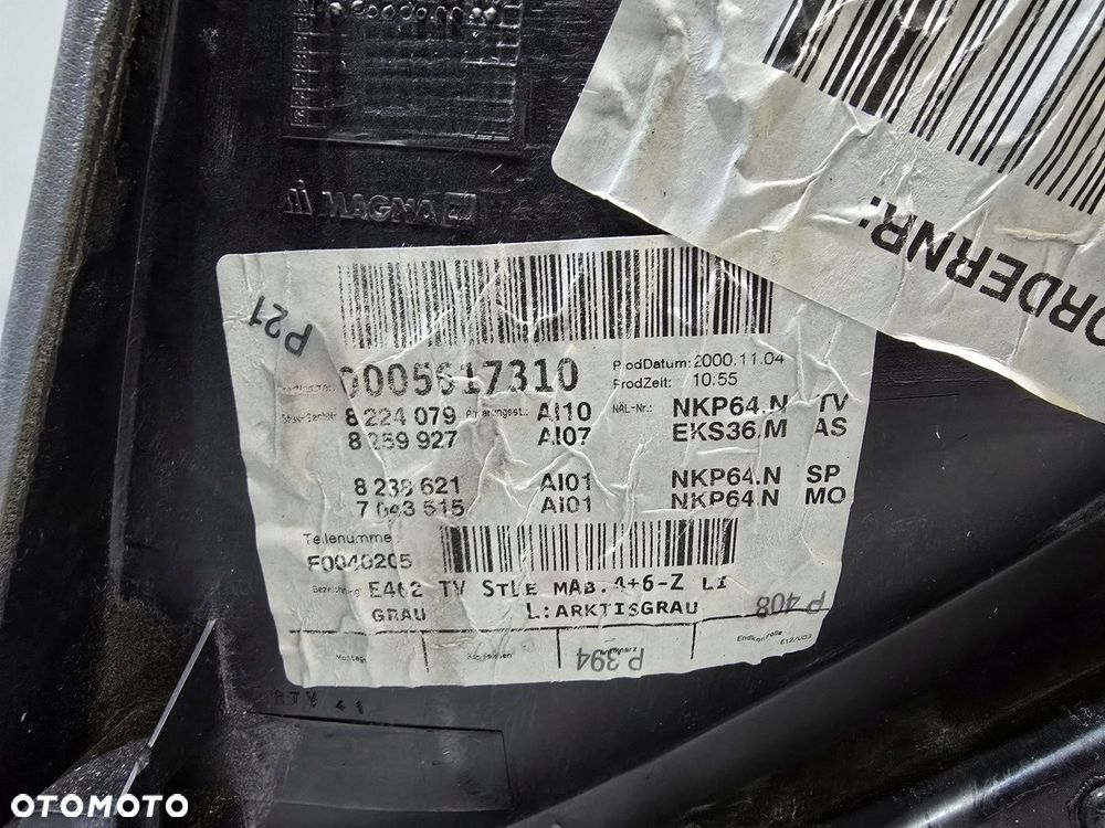 tapicerka drzwi lewa lewe przód bmw e46 arktisgrau 8 224 079 - 7