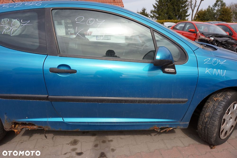 DRZWI PRZEDNIE PRAWE 207  3D HB KMU  NIEBIESKI PEUGEOT 2006-2009 - 3