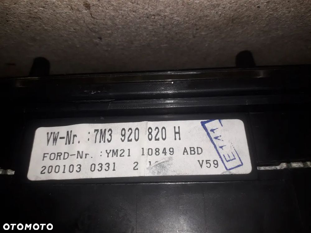 Licznik VW Sharan 1.9TDI 03r. 7M3920820H - 3