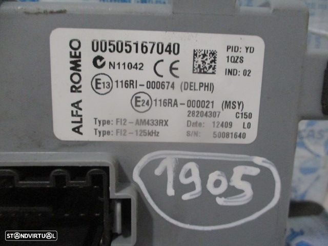 Centralina 51854482 50517150  A2C53357406  00505167040 50518096  55703083  1803094735  ALFA ROMEO MITO FASE 1 2019 1.3JTD 90CV 3P PRETO MAGENTI MARELLI - 16