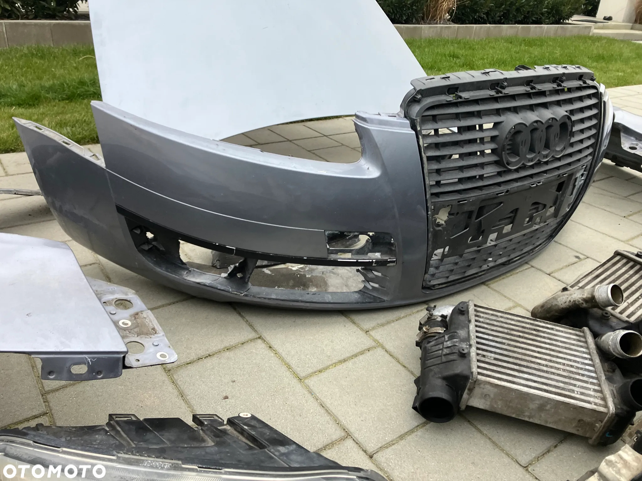 KOMPLETNY PRZÓD LY7H AUDI A6 C6 2.7TDI 3.0TDI MANUAL PRZED LIFT EUROPA MASKA BŁOTNIK PAS PRZEDNI CHŁODNICE ZDERZAK LAMPY BŁOTNIKI LAMPA PRAWA LEWA - 5