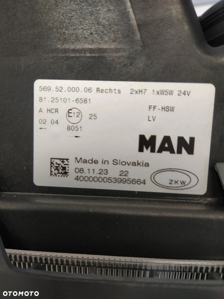 MAN TGA TGL TGM REFLEKTOR LAMPA PRAWY PRZÓD PRZEDNI ORYGINAŁ NOWY - 11