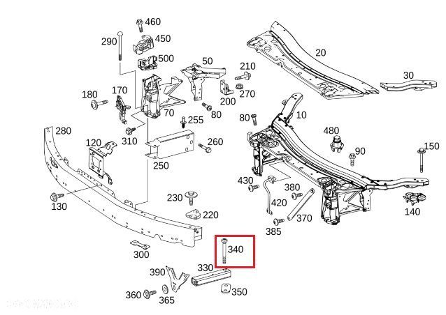 MERCEDES WIELE MODELI Sruba absorbera zderzaka OE - 2