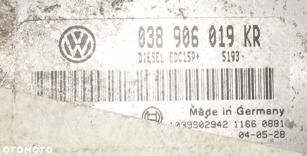 sterownik silnika 1.9 TDI NEW BEETLE 038906019KR VOLKSWAGEN - 2