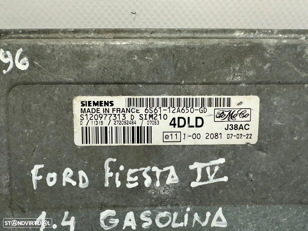 .Centralina Motor Siemens Ford 1.4i 16v 6S6112A650GD S120977313 2001 - 2008 - 7