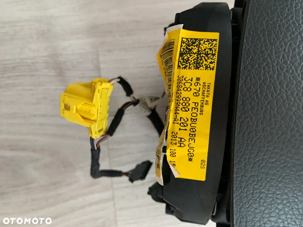 PODUSZKA POWIETRZNA KIEROWCY AIRBAG PRZÓD VW PASSAT B7 3C8880201AA kierownica skórzana 3C8419091B - 8