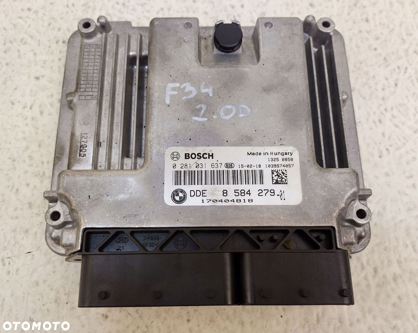 BMW 3 GT F34 2.0 DIESEL N47D20C KOMPUTER STEROWNIK SILNIKA BOSCH 8584279 - 4