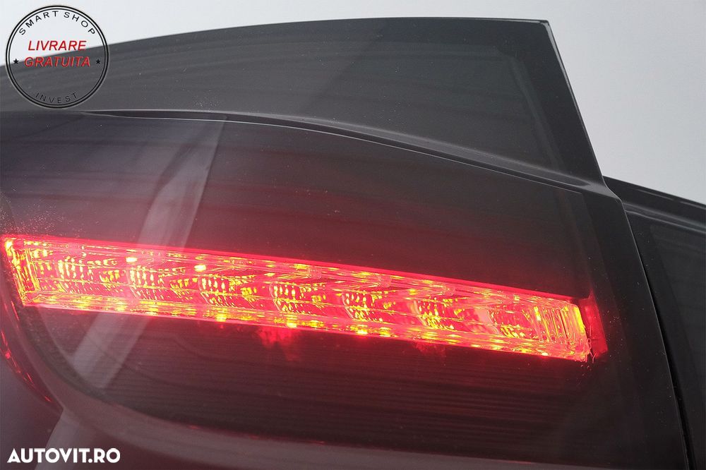 Stopuri LED BAR BMW Seria 3 F30 (2011-2019) Negru Fumuriu LCI Design cu Semnal Din- livrare gratuita - 5