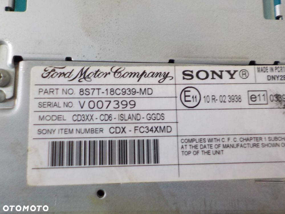 FORD MONDEO IV MK4 FOCUS MK2 LIFT RADIO SONY MP3 KOD - 2