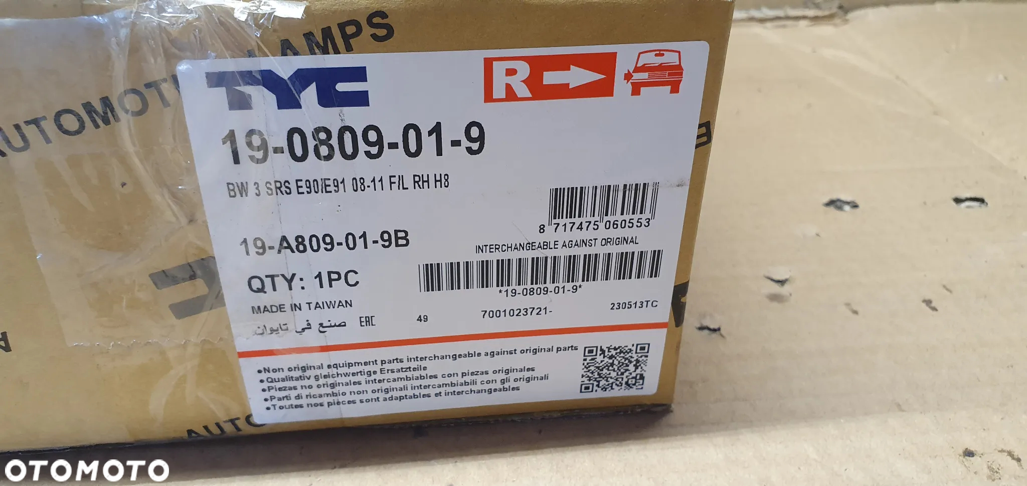 Halogen prawy przód przedni BMW 3 E90 E91 Nowy TYC 19-0809-01-9 - 5