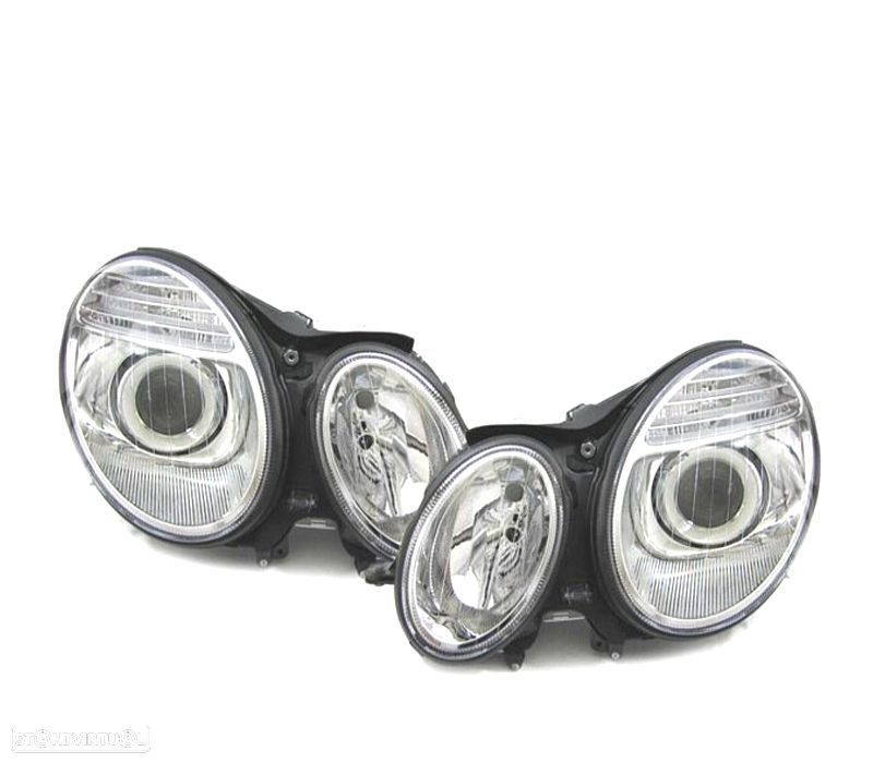 FARÓISXENON MERCEDES CLASE E W211 02-06 FUNDO CROMADO - 1
