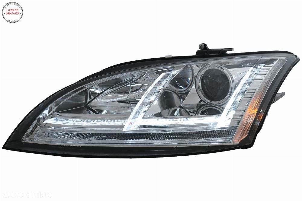 Faruri Xenon LED DRL Audi TT 8J (2006-2010) Crom Semnal Dinamic- livrare gratuita - 5