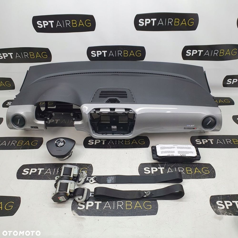 VW E-UP DESKA ROZDZIELCZA KONSOLA KOKPIT PULPIT PODUSZKI AIRBAG AIR BAG PASY KIT SET - 1