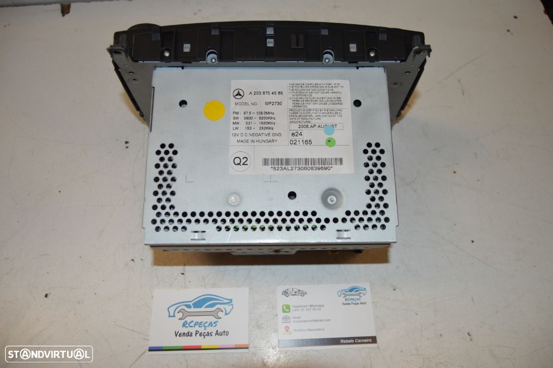 RADIO AUTORADIO LEITOR CD MERCEDES BENZ CLASS C W203 A2038704589 2038704589 DISPLAY COMANDOS COMUTADOR PAINEL CONTROLO COMUNICAÇÃO - 6