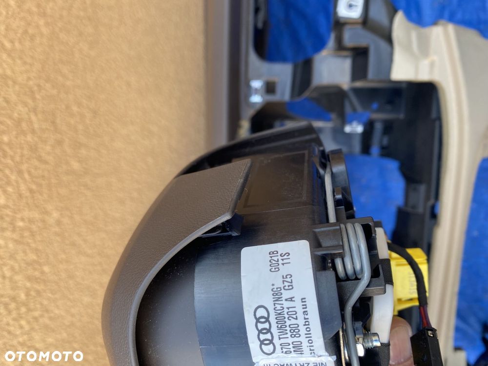 AUDI Q7 4M 7os. BRĄZOWA KONSOLA AIRBAG KIEROWCY PASAŻERA PASY BEŻOWE - 5