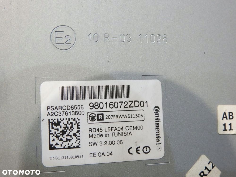 RADIO CITROEN C5 III 98016072ZD A2C37613600 - 5